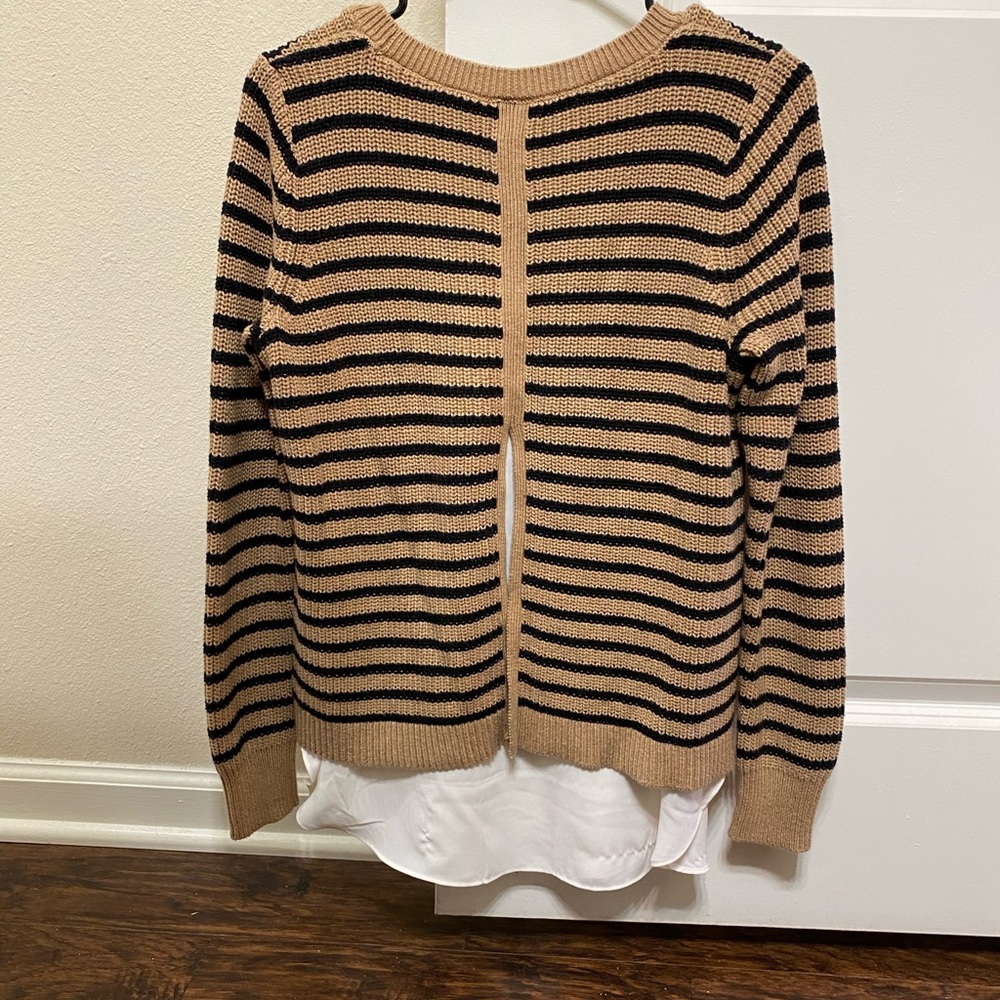 LOFT Sweater with white shirt accent attached